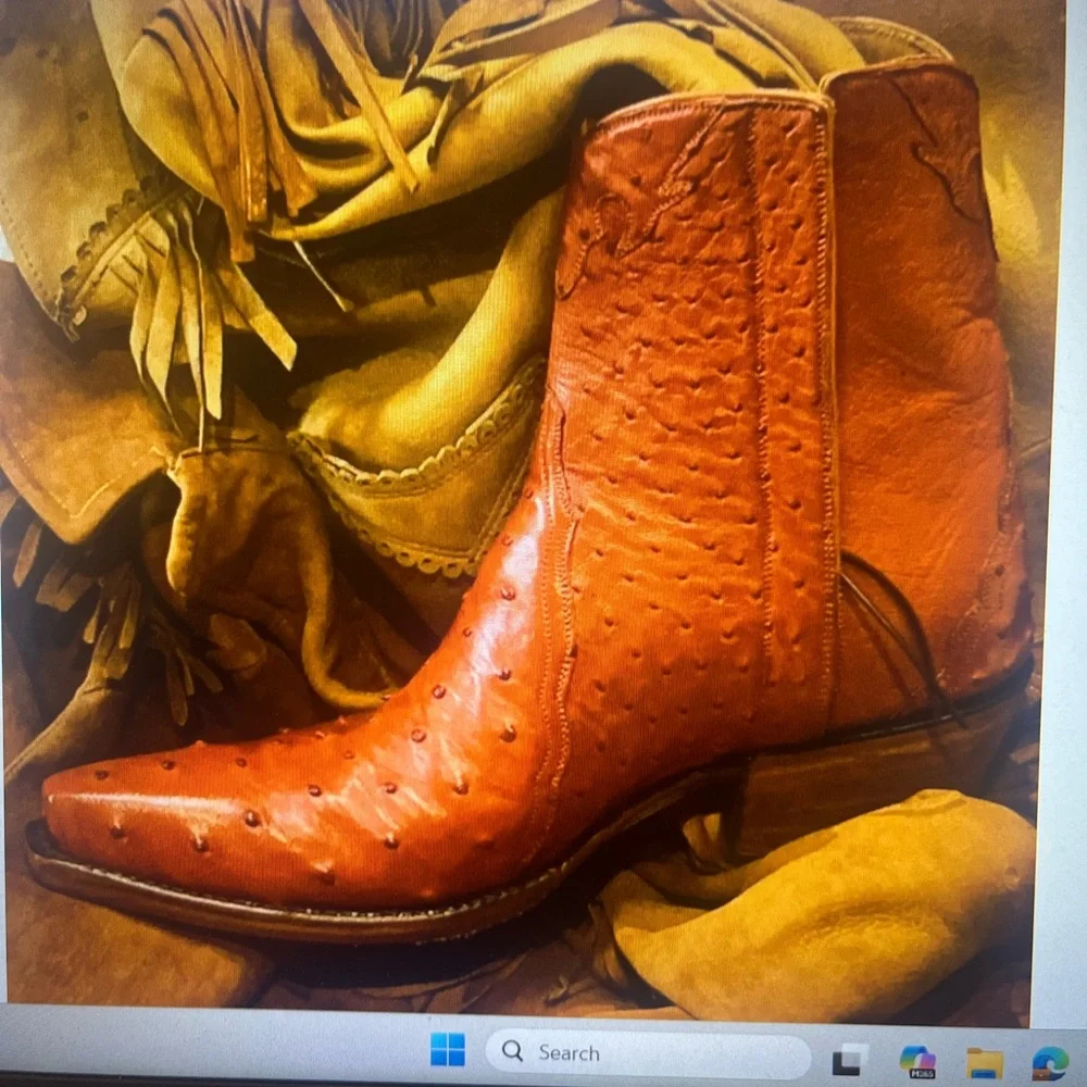 Back at the Ranch Ostrich Ankle Cowgirl Boot - Classic Western Style - Picture 14 of 14